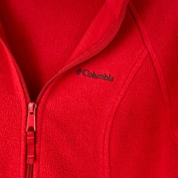 COLUMBIA Red Fleece Zip Jacket, Women's S - Picture 4 of 8